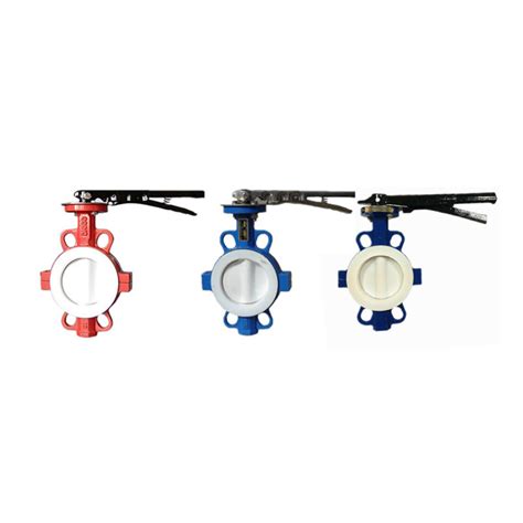 DN100 4 Inch Pn16 Pn10 Di Ci PTFE Lined Manual Wafer Butterfly Valve