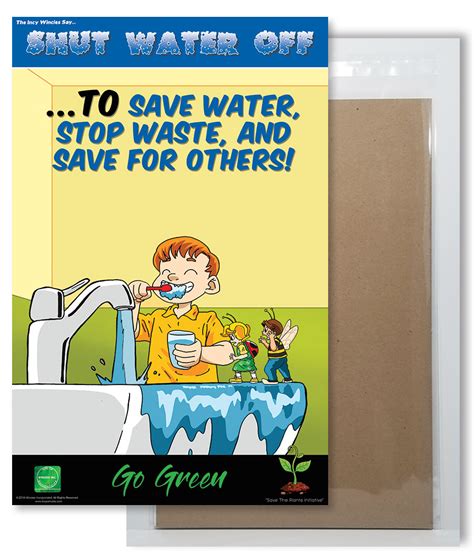 Kids Environmental Posters Shut Water Off | Water Conservation Posters | Environmental posters ...