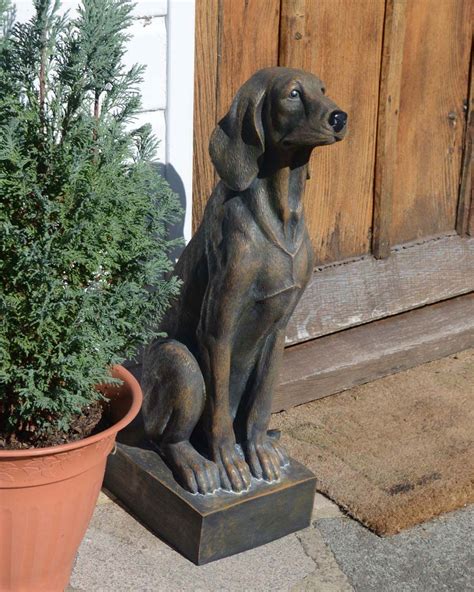Animal Bronze Dog Garden Statue Front Porch Metal Sculpture