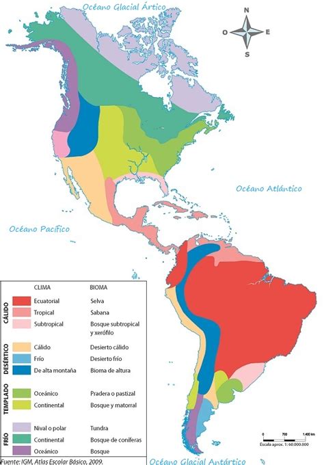 Mapa De Los Climas Y Biomas Del Continente Americano Climas De