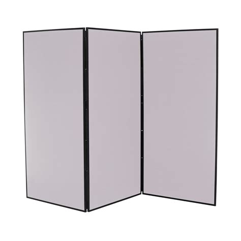 Large Folding School Display Boards 3 Panel Grey Fabric Display And