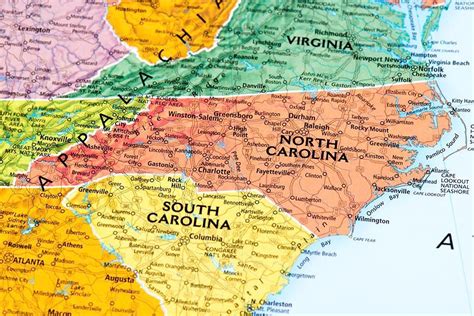 North Carolina And South Carolina Map Map
