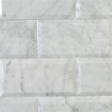 New Soho Mosaic Series Bianco Carrara Marble 3x6 Bevelled