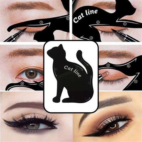 2pcsset Useful Makeup Cat Eye Eyeliner Stencil Eyeliner Stencil Models