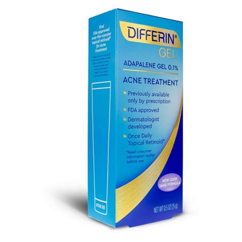Differin Adapalene 01 Acne Treatment Gel 050 Oz