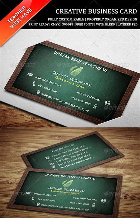 56 Teachers Business Cards Ai Ms Word Publisher Free And Premium