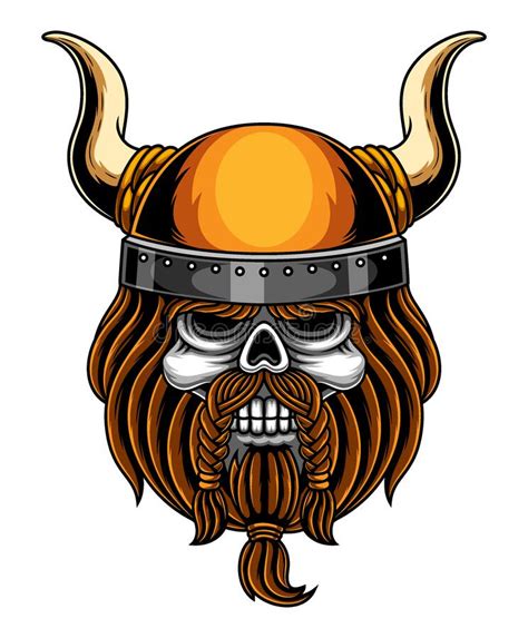 Viking Skull Head Mascot Logo Stock Vector Illustration Of Military