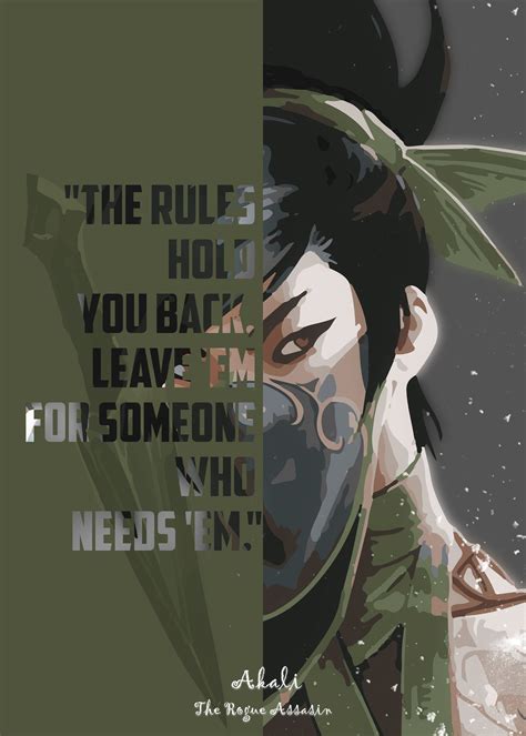 Akali The Rogue Assassin League Of Legends Poster Lol League Of