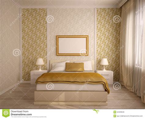 Elegant House Bedroom Interiors Stock Illustration Illustration Of