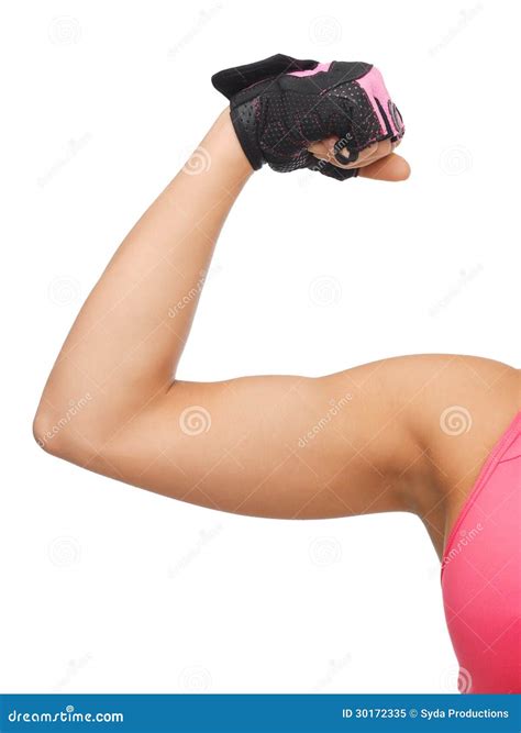 Sporty Woman Flexing Her Biceps Stock Image Image Of Model Physical