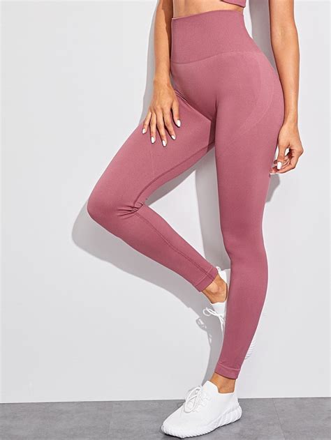 Contrast Stitch High Waist Skinny Leggings Shein Sports Leggings