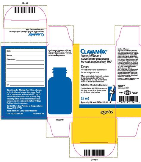 The use of this drug is contraindicated in animals with a history of an allergic reaction to any of the penicillins or cephalosporins. CLAVAMOX® Drops