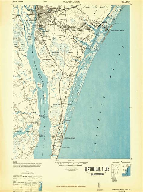 Wilmington North Carolina 1948 1948b Usgs Old Topo Map 15x15 Quad