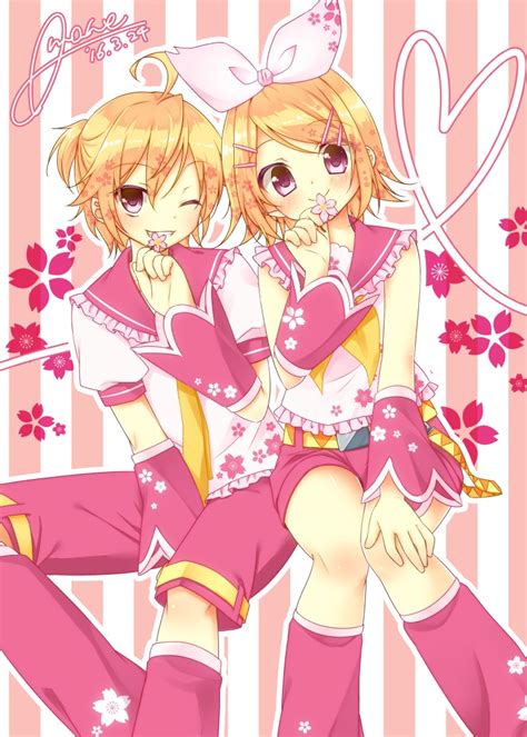 Kagamine Rin And Kagamine Len Vocaloid Drawn By Amaneamnk1213