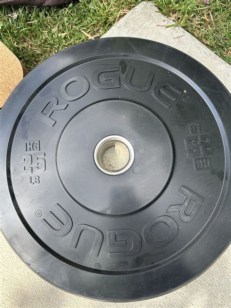 New Rogue Fitness 25 Lb Black Hg 20 Olympic Bumper Weight Plate Single
