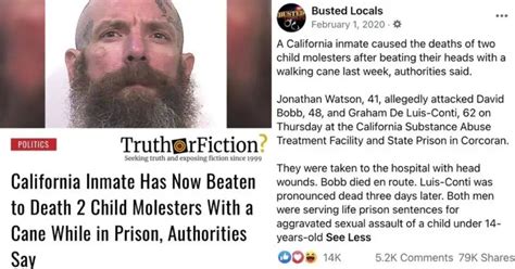 ‘california Inmate Has Now Beaten To Death 2 Child Molesters With A