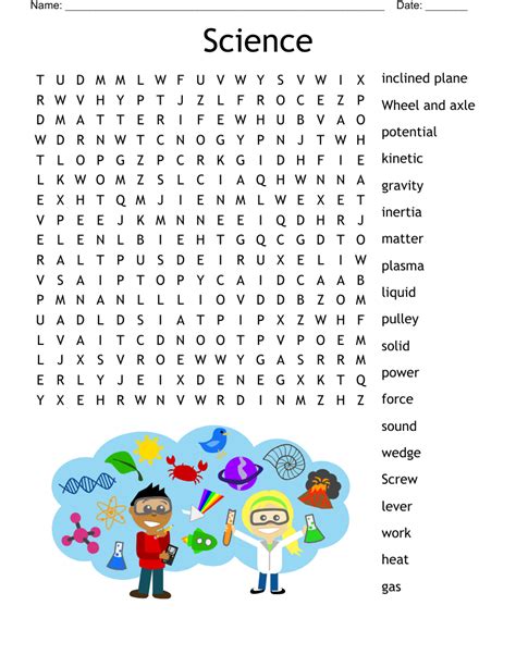 Science Word Searches Printable