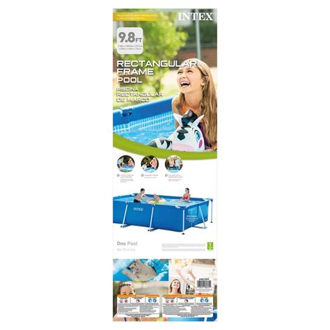 Intex 98ft X 295in Kids Rectangular Frame Outdoor Above Ground