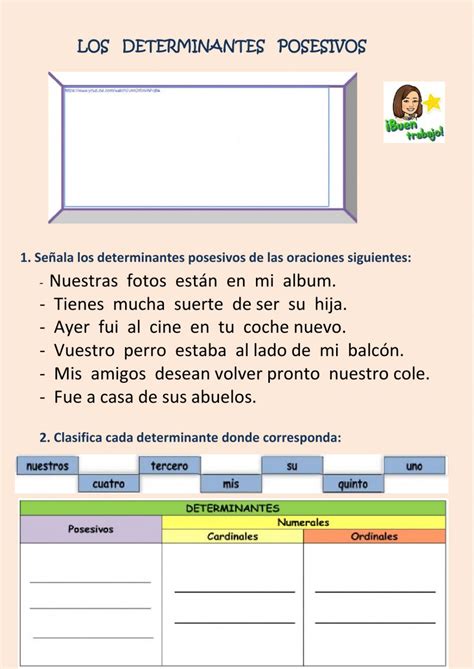 Determinantes Posesivos Y Numerales Ficha Interactiva Worksheets School Year Cole Maria