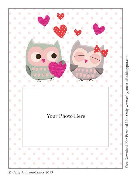 We Love To Illustrate Valentines Printables Free Photo Frame Cards