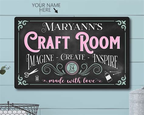 Metal Craft Room Sign Craft Room Signs Personalized Craft Etsy