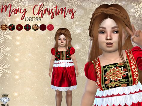 The Sims Resource Mary Christmas Toddler Dress Chvlr