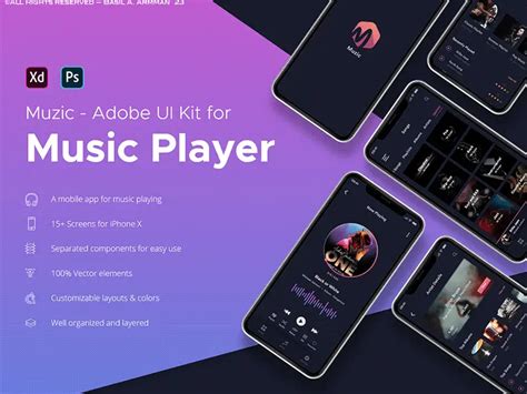 Free Music Player App Ui Kit Adobe Xd Free Ui Resources