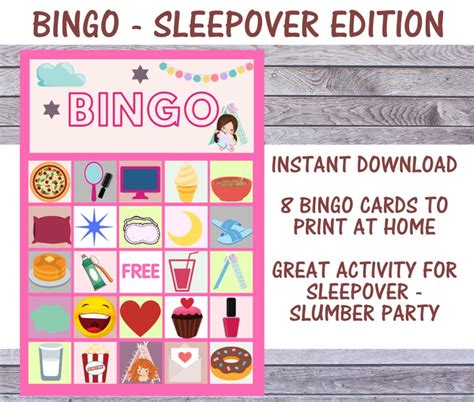 Sleepover Game Slumber Party Game Mash Printable Game Girls Etsy