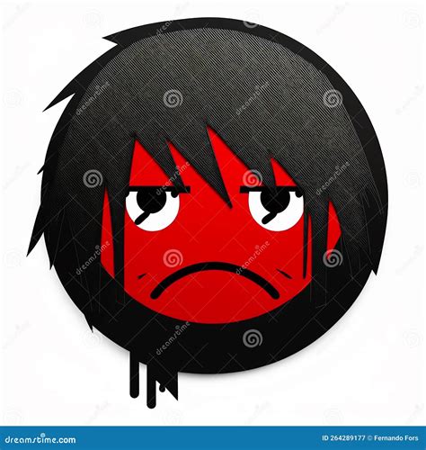 Emo 3d Emoji Face Ai Generated Stock Illustration Illustration Of