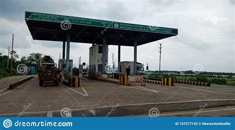 Indian Roadways Toll Tax Checking Point At National Highway Editorial
