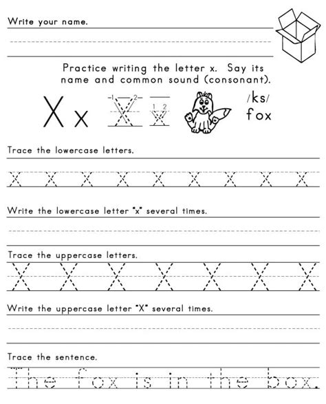 Practice Writing Letters X Worksheet