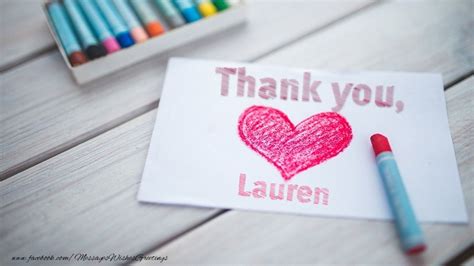 Thank You Lauren Hearts Greetings Cards Thank You For Lauren