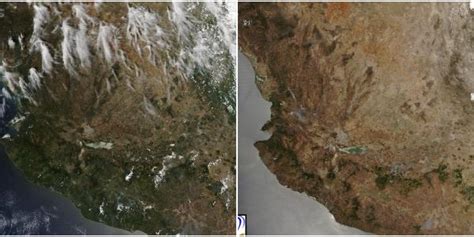 Impactantes Imágenes Satelitales Captan Sequía En La Mayor Parte De México