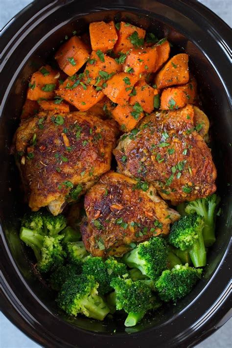 Try our famous crockpot recipes! Slow Cooker Chicken with Sweet Potatoes and Broccoli ...