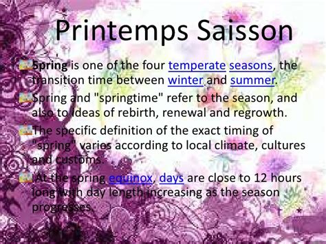 Seasons Ppt In French