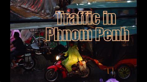 Crazy Traffic In Phnom Penh Cambodia During A Storm With Heavy