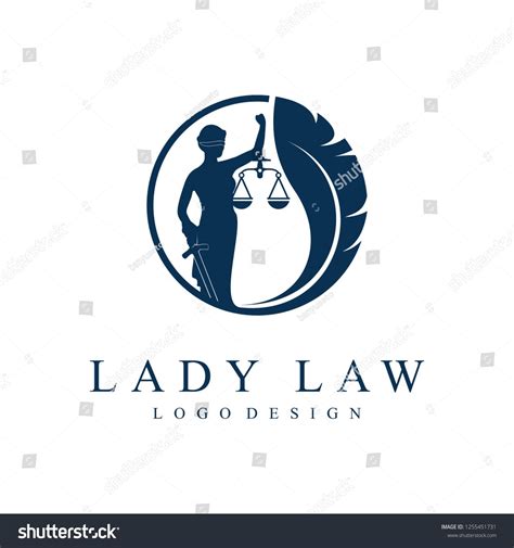 Law Firm Lady Justice Femida Logo Design Lady Lawyer With Feather