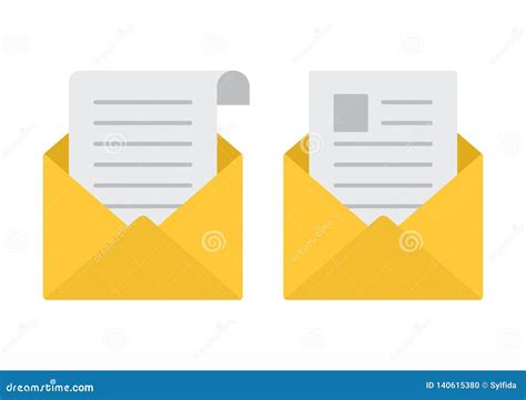 Open Envelopes Mail Icons Vector Illustration Stock Illustration