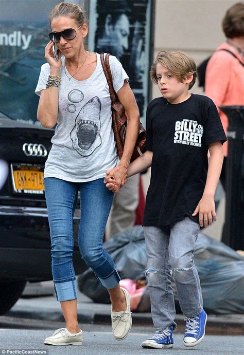Sarah Jessica Parker Holds Tightly To Son James 12 As They Cross A