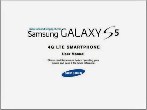 Manual World Samsung Galaxy S5 Sm G900t Manual T Mobile