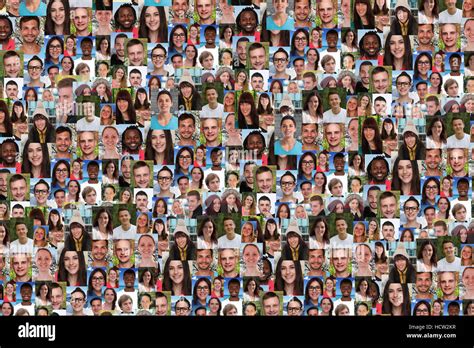 Young People Background Collage Large Group Of Smiling Faces Social
