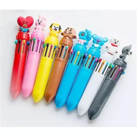 Bts And Twice Bts School Multi Color Pen Kpop Merchandise Cute Pens