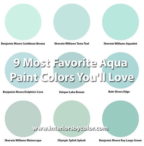 9 Most Favorite Aqua Paint Colors Youll Love Interiors By Color