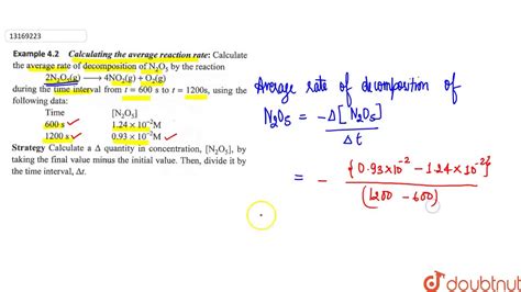 Calculating The Average Reaction Rate Calculate The Average Rate Of