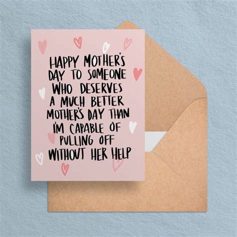 Funny Mothers Day Card Printable Card For Wife Cheeky Etsy