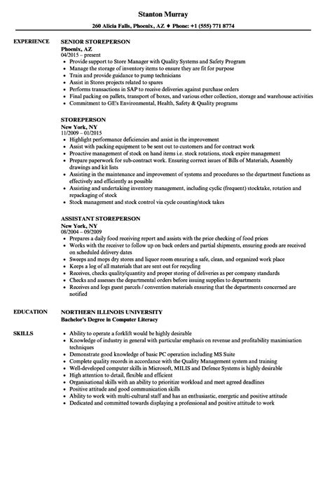 Resume templates can be useful in building your resumes. Storeperson Resume Sample | IPASPHOTO