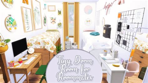 The Sims 4 Speed Build Tiny College Dorm Room For Roommates Cc
