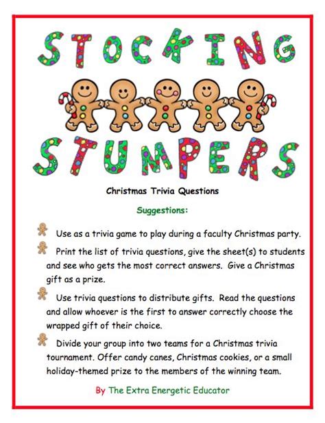 Read on for some hilarious trivia questions that will make your brain and your funny bone work overtime. Stocking Stumpers Christmas Trivia Game | Stockings, Plays ...