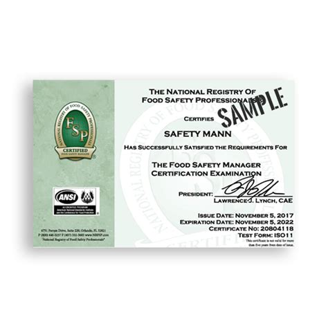 A uniform standard governing the accreditation of food handler programs supports the recognition of reciprocity among regulatory agencies and reduces the expense of duplicate education incurred when. Manager Certificate Reprint | NRFSP.com