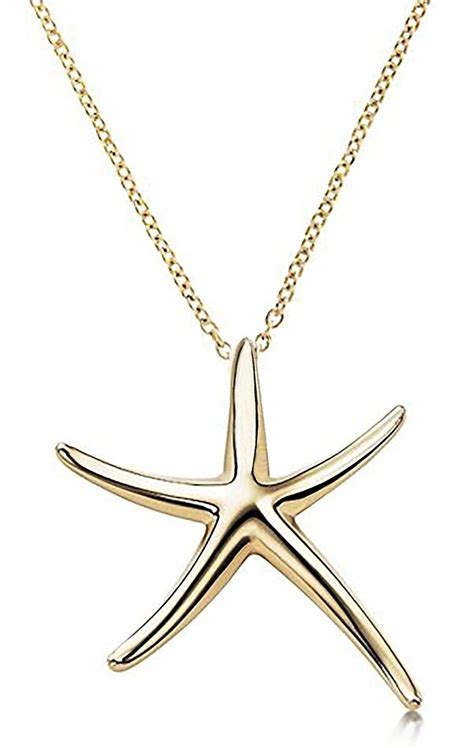 Starfish Pendant Necklace 925 Sterling Silver Celebrity Designer Style